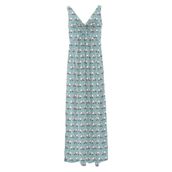 KICKEE Nightgown Print Simple Twist in Jade Panda Small Nwt - Picture 1 of 5